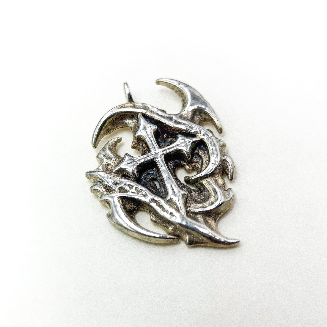 TRIBAL CROSS SILVER PENDANT