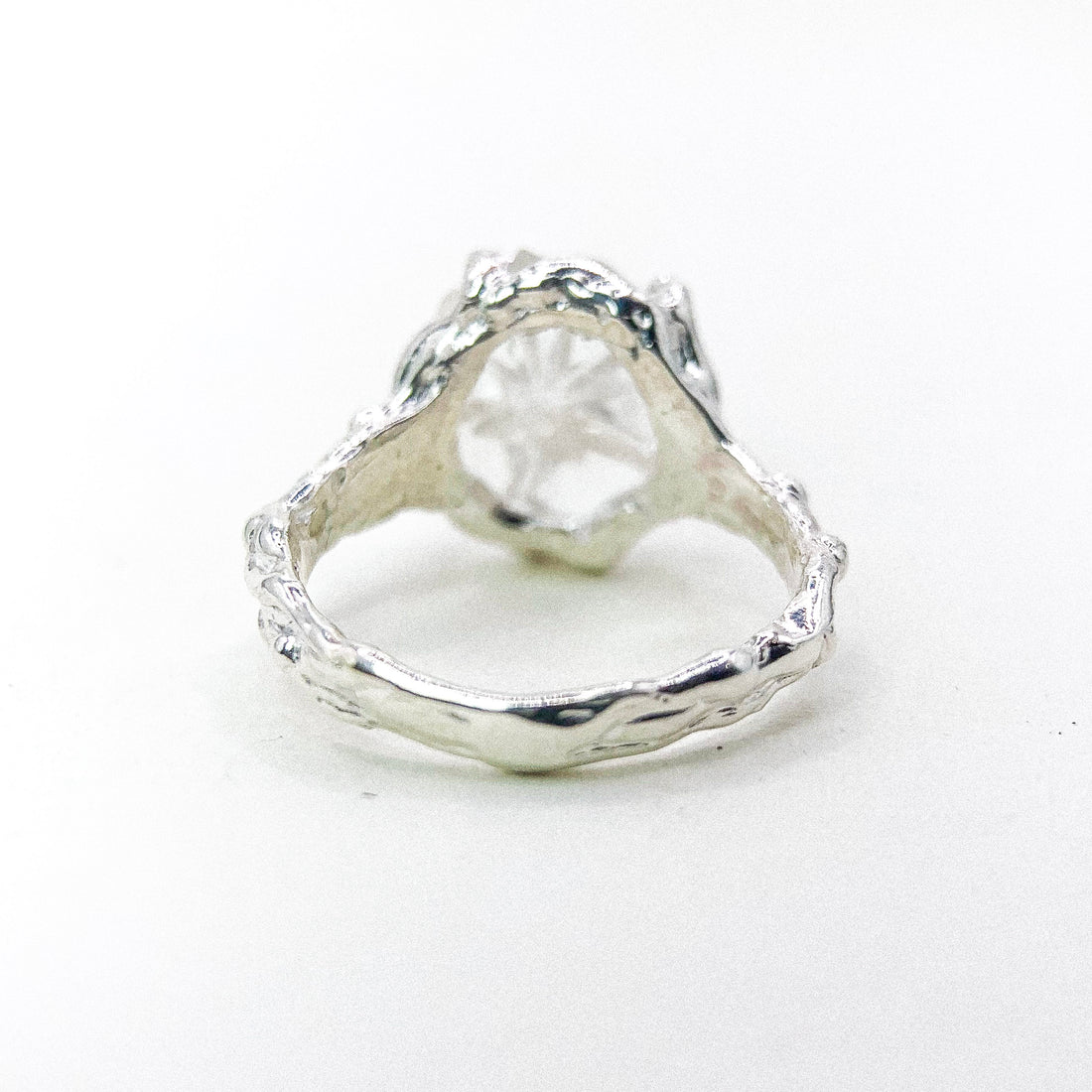 TOPAZ FLOWER SILVER RING