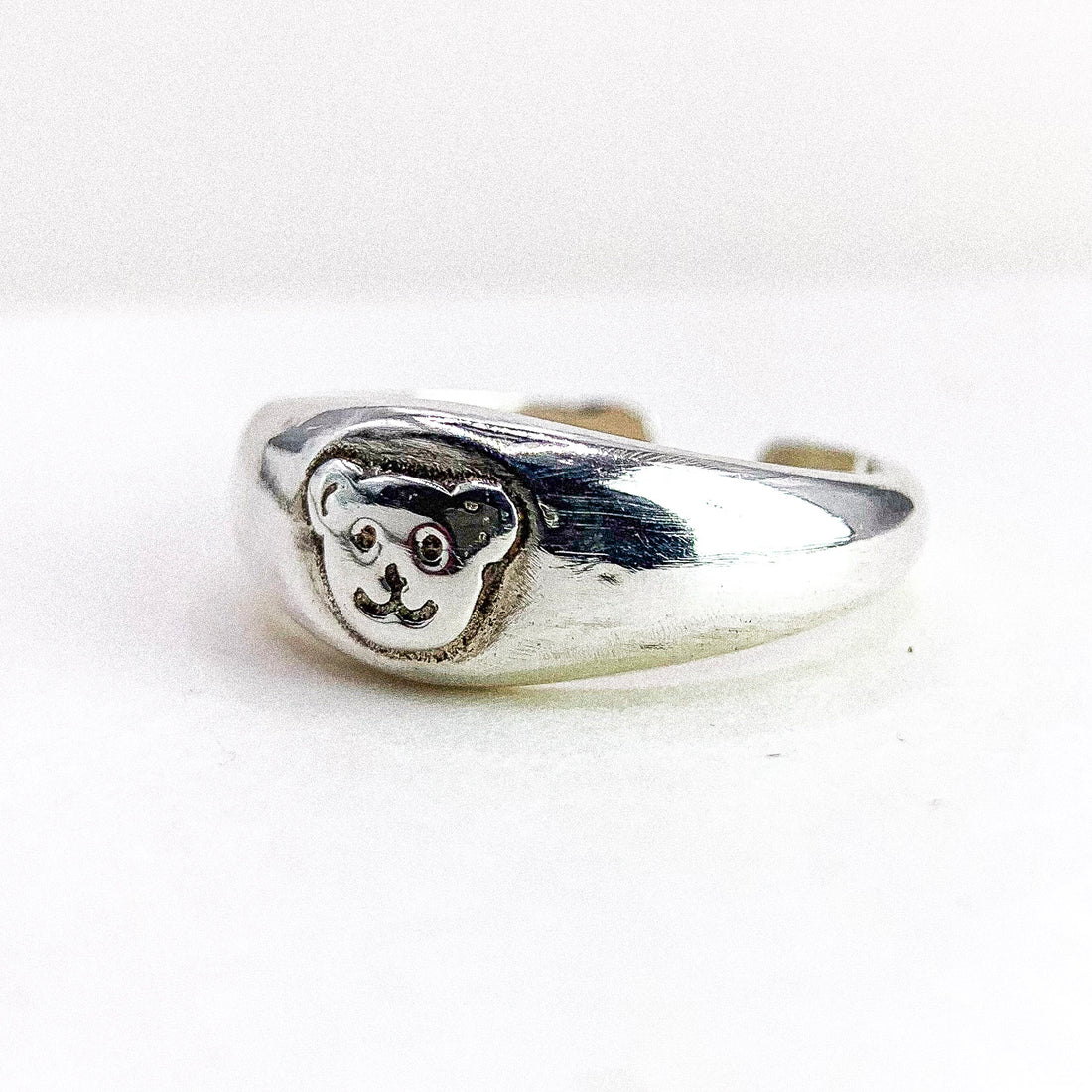 CUTE BEAR SILVER RING