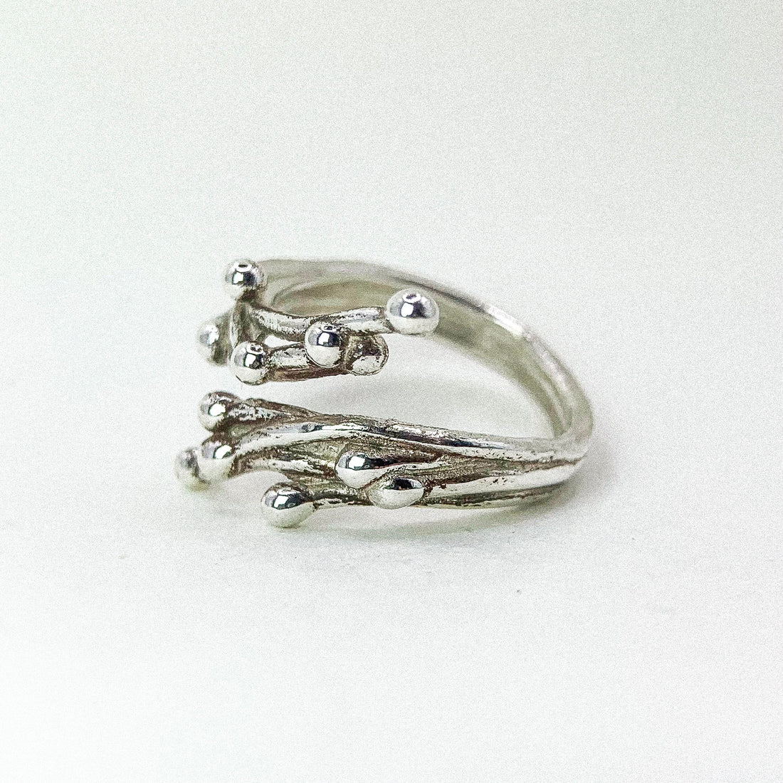 BUBBLING VINE SILVER RING