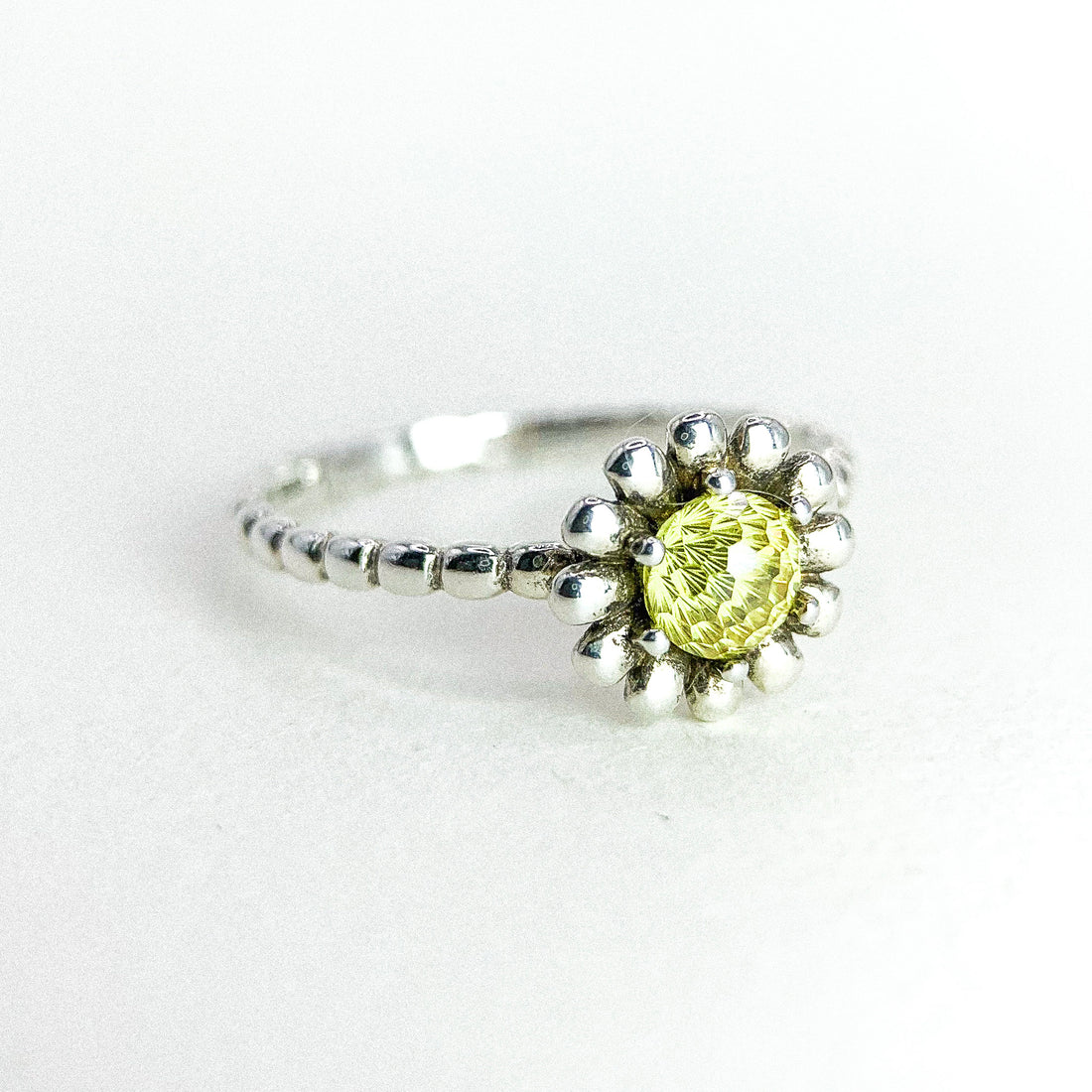 SUNFLOWER DOTLINE  SILVER RING