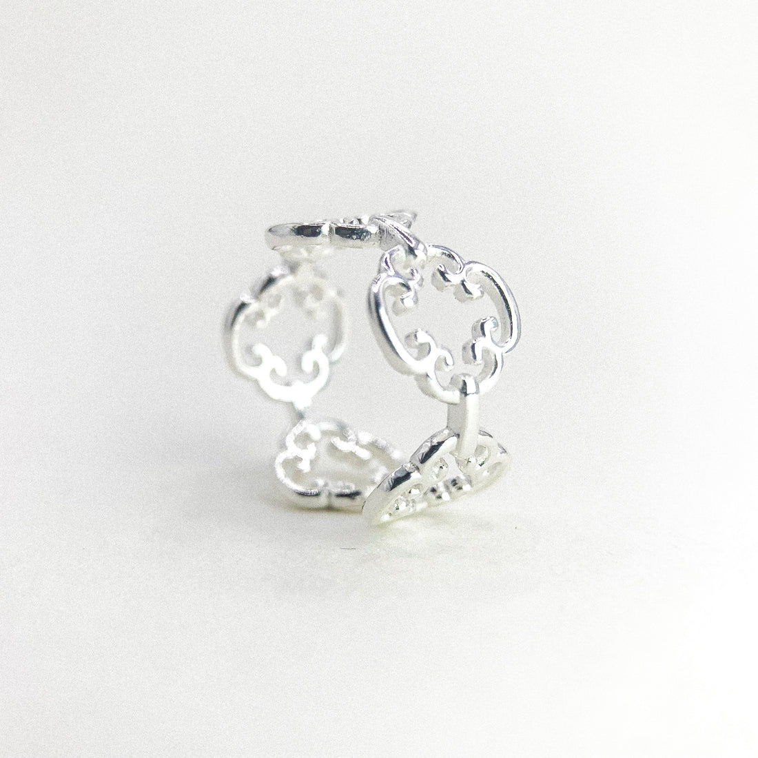 OPEN CHAIN LINK SILVER RING