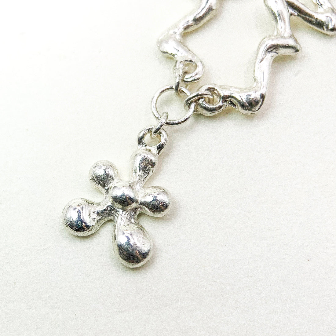 FLOWER BUBBLE SILVER NECKLACE