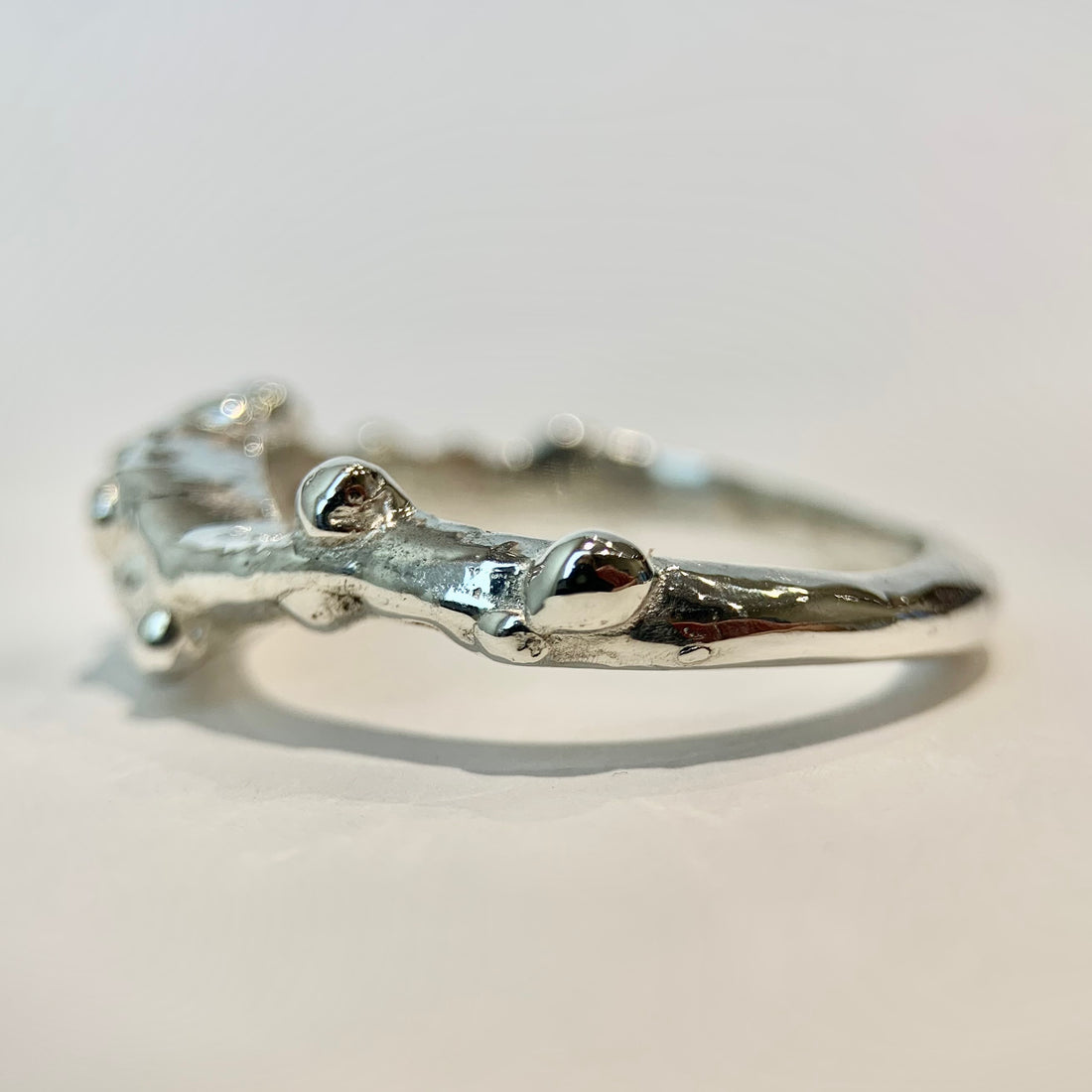 Emerald Bloom Silver Ring